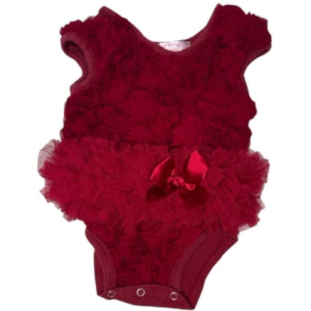 Potatu Baby Bordo Ruffle Tutu Bodysuit. Size 6-9 Months.